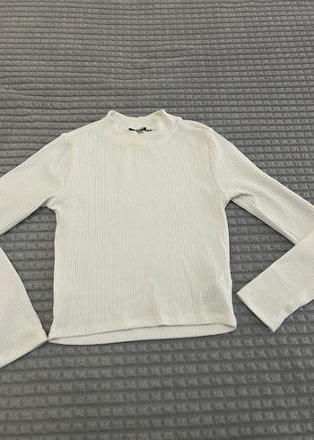 Kadın Beyaz Yarım Balıkçı Yaka Triko - Görsel 4