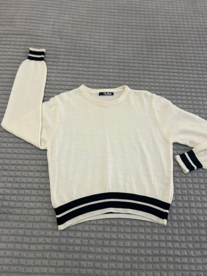 Kadın Beyaz Yarım Balıkçı Yaka Triko - Görsel 3