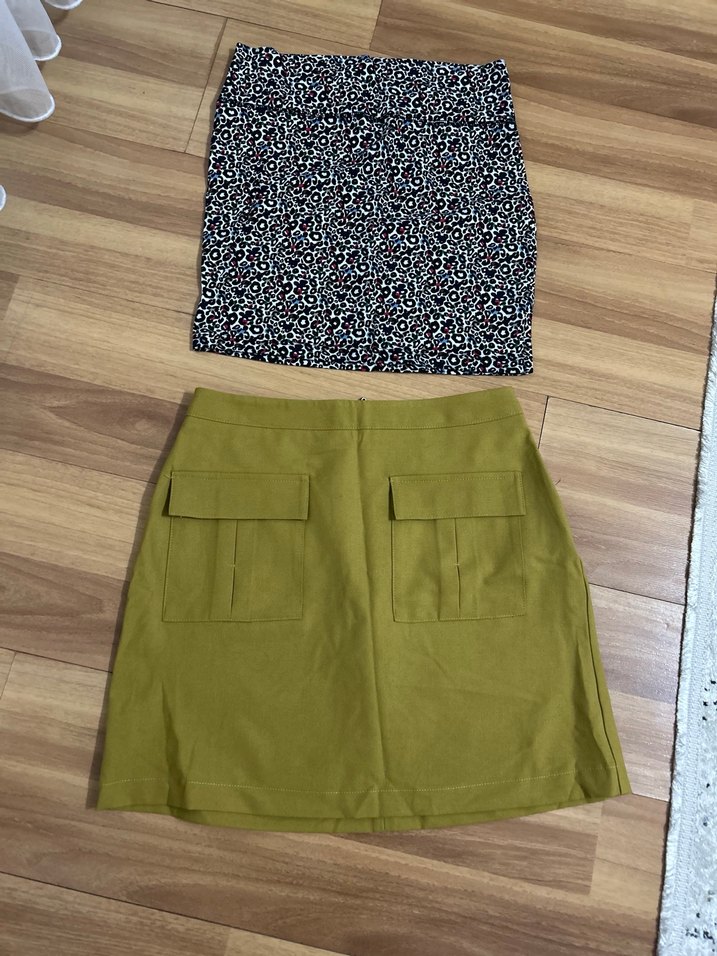 Kahverengi Kemerli Mini Etek - Görsel 3