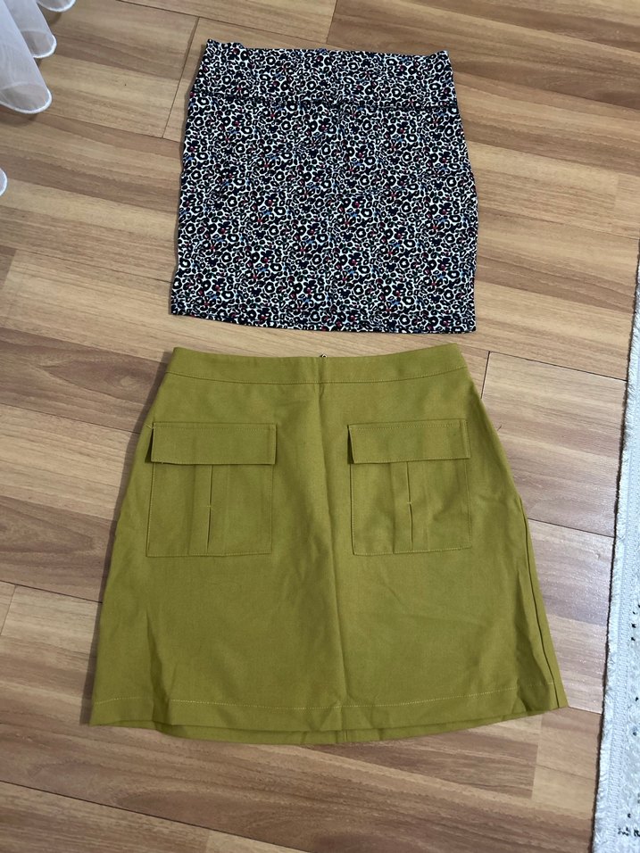 Kahverengi Kemerli Mini Etek - Görsel 4