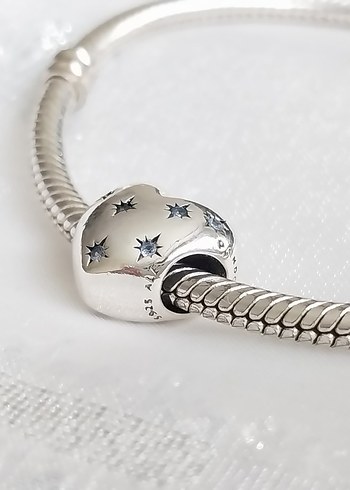  Beden Pandora Cindirella Mavi Yıldız Kalp Charm