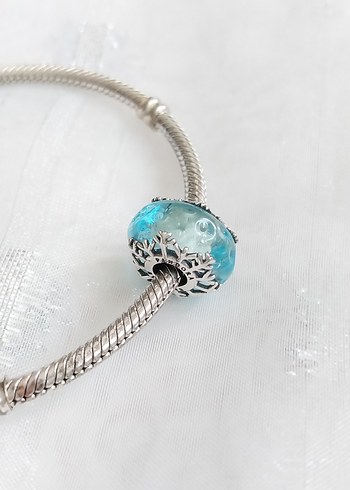 Pandora Buz Mavisi Kar Tanesi Murano Charm