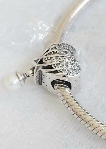  Beden Pandora İnci Detaylı Melek Kanadı Charm