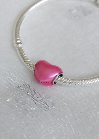 Pandora Metalik Pembe Kalp Charm