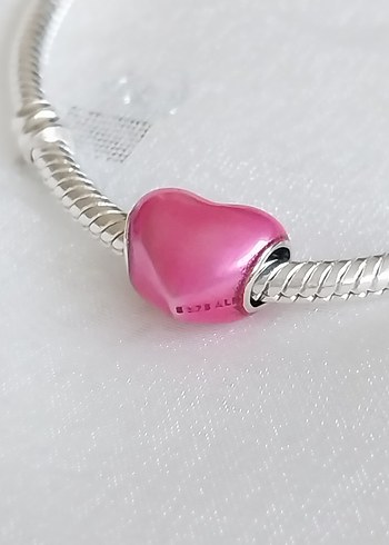Pandora Pandora Metalik Pembe Kalp Charm