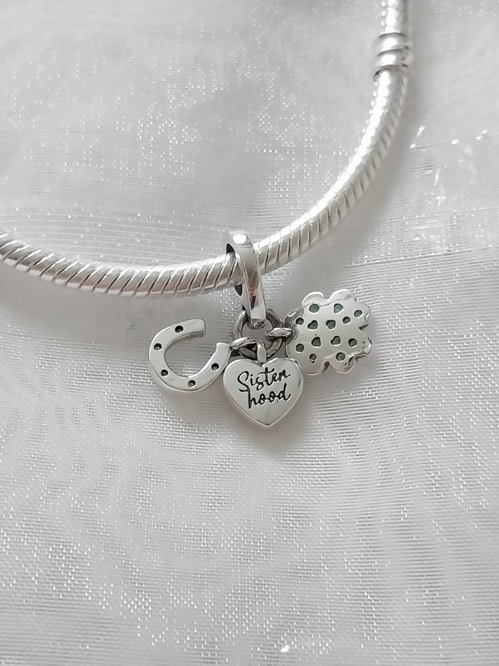 Pandora Dört Yapraklı Yonca,Kalp,Atnalı Şans Charm - Görsel 5