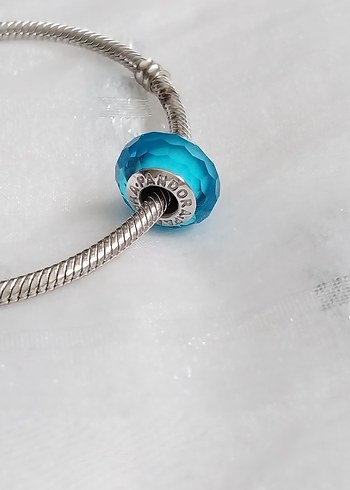 Pandora Mavi Köşeli Murano Charm