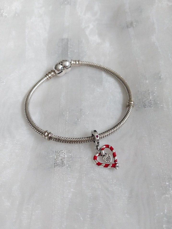 Pandora Çift Baston Şeker Kalpli Charm - Görsel 2