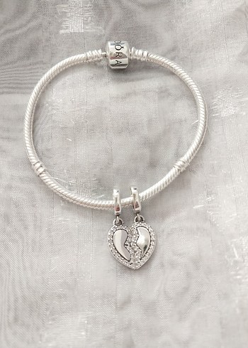 Pandora Çift Sallantılı Frends Kalp Charm - Görsel 3