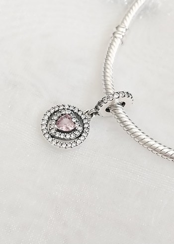 Pandora Çift Haleli Kalp Charm - Görsel 3