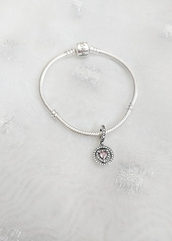 Pandora Çift Haleli Kalp Charm - Görsel 2