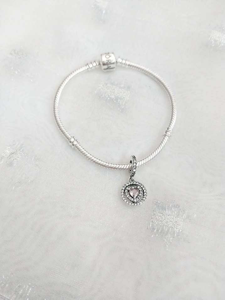 Pandora Çift Haleli Kalp Charm - Görsel 2