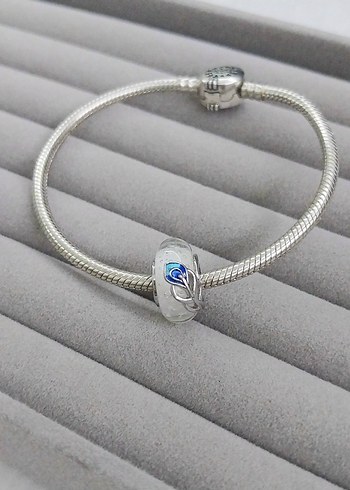 Karanlıkta Parlayan Beyaz Murano Charm - Görsel 2