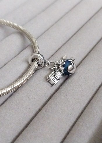 Pandora Uçak Dünya Kamera Seyahat Charm - Görsel 3