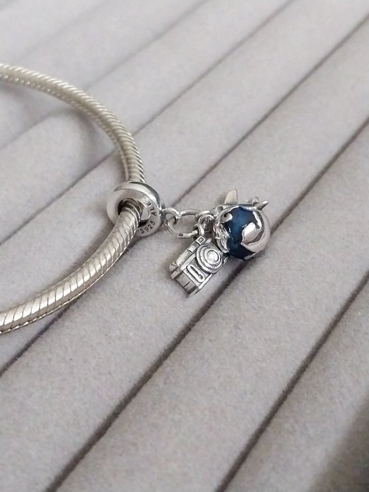 Pandora Uçak Dünya Kamera Seyahat Charm - Görsel 3