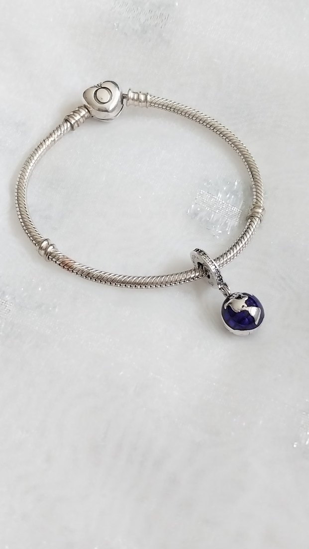 Pandora Açılabilir Kalpli Dünya Charm - Görsel 2