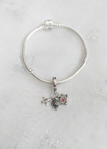 Pandora Uçak Bavul Dünya Seyahat Charm - Görsel 2