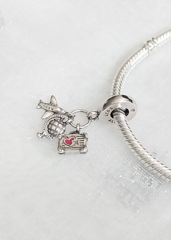 Pandora Uçak Bavul Dünya Seyahat Charm - Görsel 4