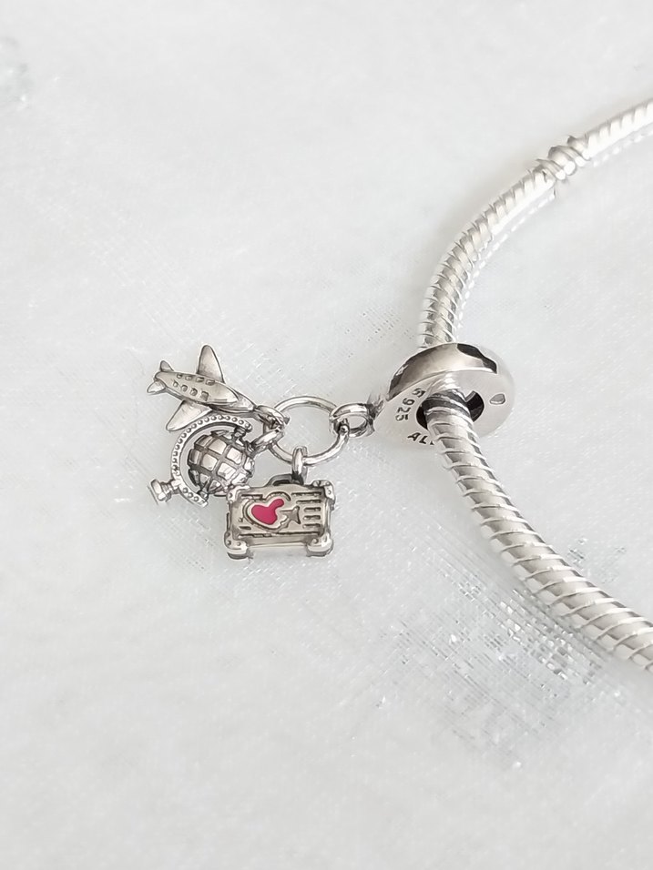 Pandora Uçak Bavul Dünya Seyahat Charm - Görsel 4
