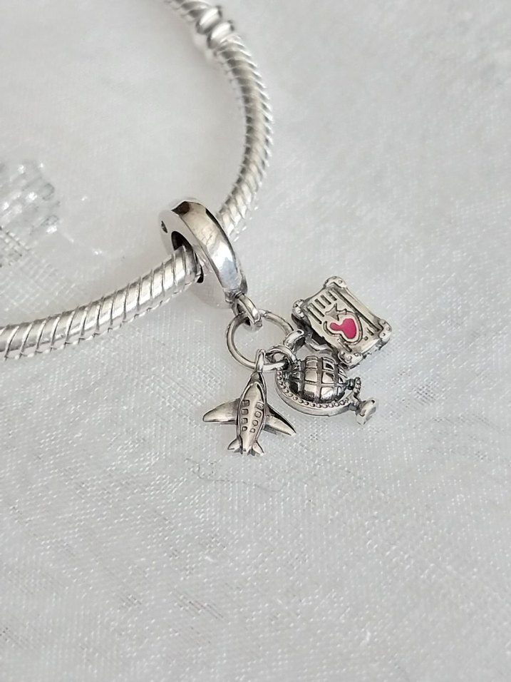 Pandora Uçak Bavul Dünya Seyahat Charm - Görsel 3