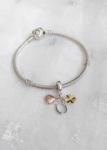 Pandora Uğur Böceği Yonca Atnalı Şans Charm - Görsel 2