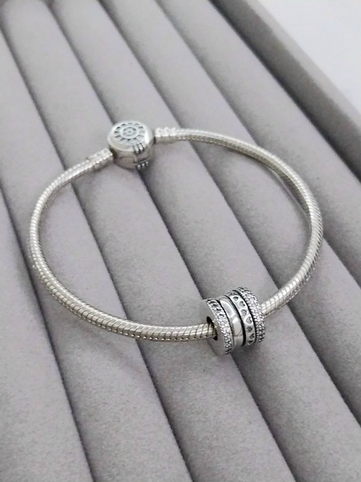 Pandora Şeffaf Taşlı Kalpli Charm - Görsel 2