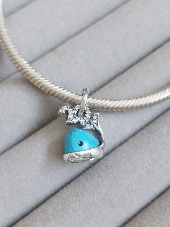 Pandora Turkuaz Renkli Balina Charm - Görsel 3