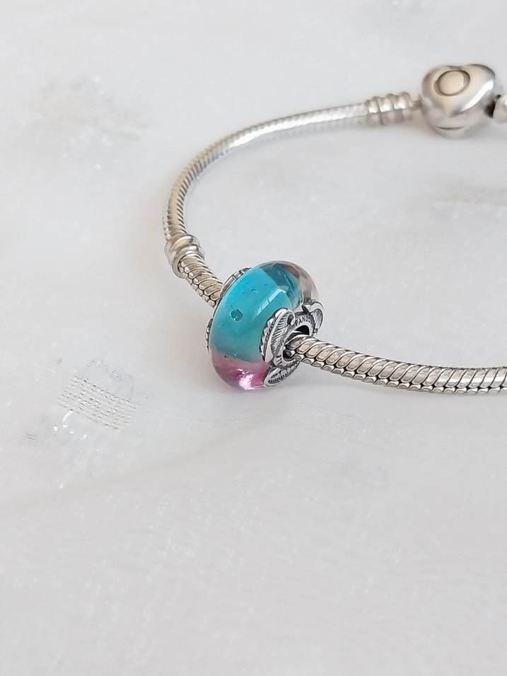 Pandora Çok Renkli Tüy Murano Charm - Görsel 3
