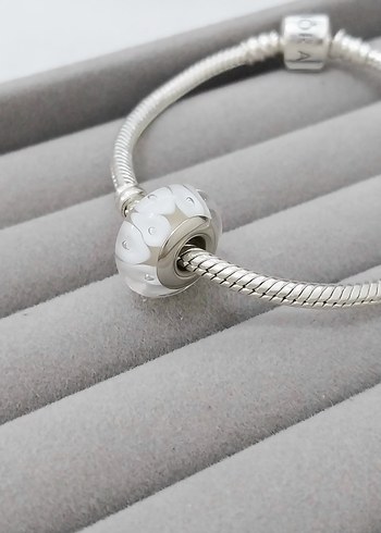 Pandora Beyaz Damla Murano Charm - Görsel 3