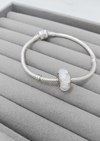 Pandora Beyaz Damla Murano Charm - Görsel 2