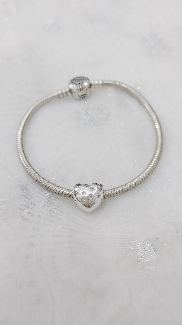 Pandora Şeffaf Taşlı Kalp Charm - Görsel 2