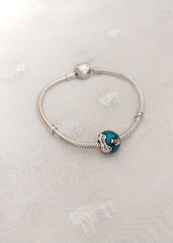  Beden turkuaz Renk Pandora Gri Okyanus ve Balık Charm
