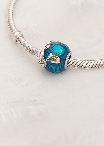 Pandora Gri Okyanus ve Balık Charm