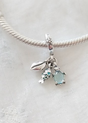 Pandora Balık Kaplumbağa ve Deniz Kabuğu Charm