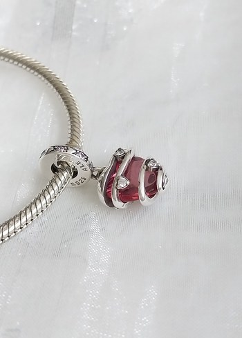 Beden pembe Renk Pandora Pembe Kalpli Dangle Charm
