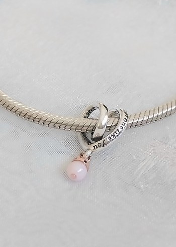 Beden Pandora İki Tonlu Sarılı Kalp Charm