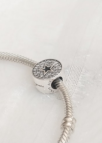 Beden gri Renk Pandora Pave Yıldız Tebrikler Charm