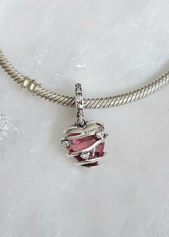 Pandora Pembe Dangle Kalp Charm