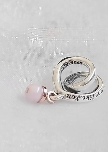 Beden çeşitli Renk Pandora İki Tonlu Sarılı Kalp Charm