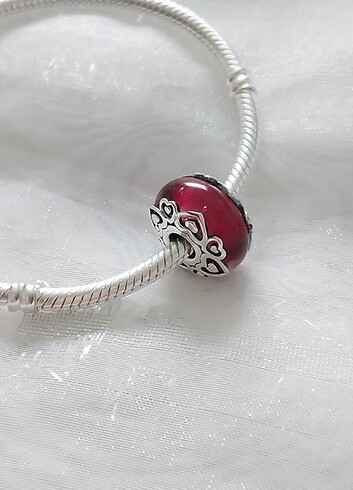 Pandora Pembe Kalpli Murano Charm 