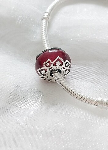 Pandora Pembe Kalpli Murano Charm 