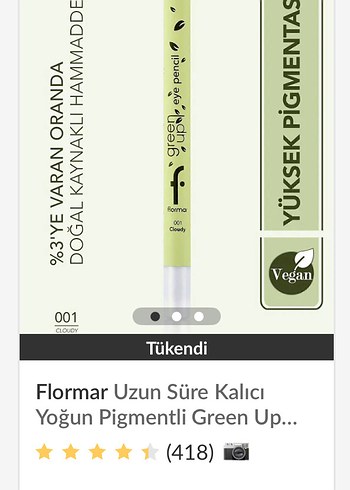 Flormar Beyaz Yoğun Pigmentli Göz Kalemi