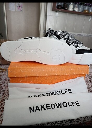 44 Beden çeşitli Renk Naked Wolfe slide black/white Combo