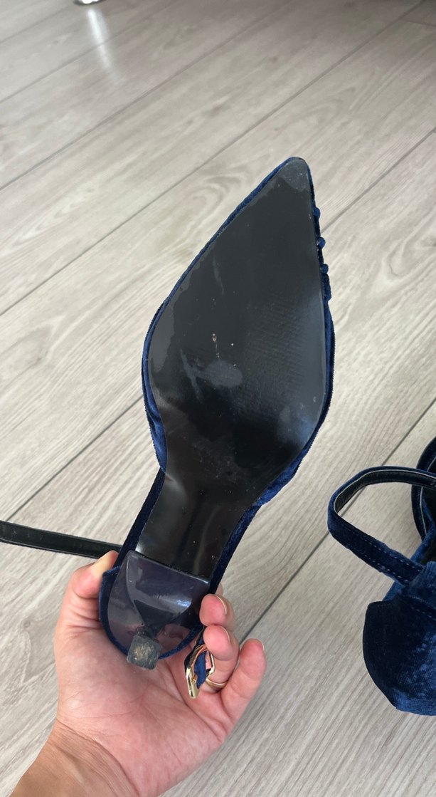 Klasik Lacivert Süet Topuklu Kadın Ayakkabı - Görsel 4