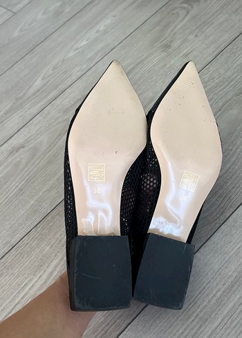Zincir Detaylı Siyah Stiletto Kadın Babet - Görsel 6