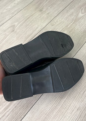 Kadın Siyah Tokalı Blok Topuklu Loafer - Görsel 5