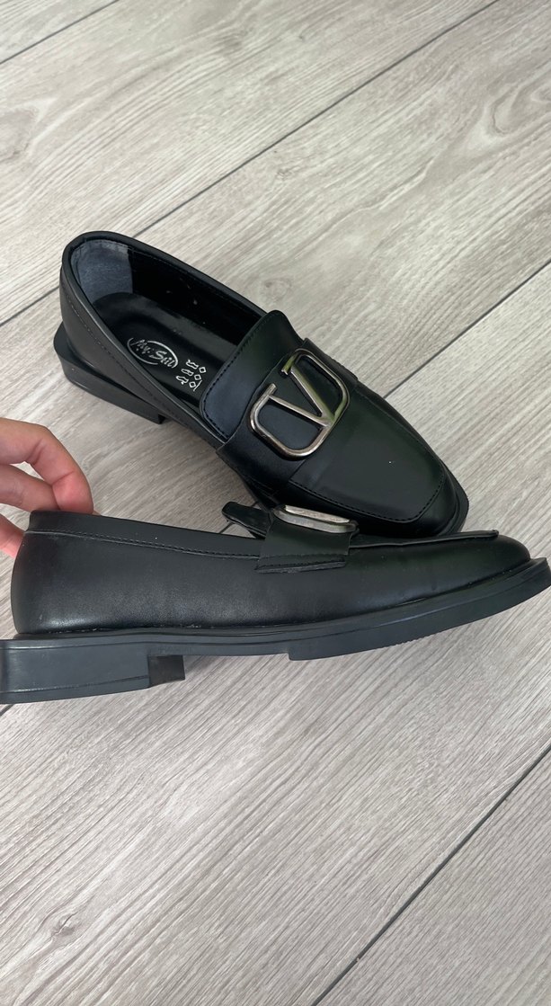 Kadın Siyah Tokalı Blok Topuklu Loafer - Görsel 3