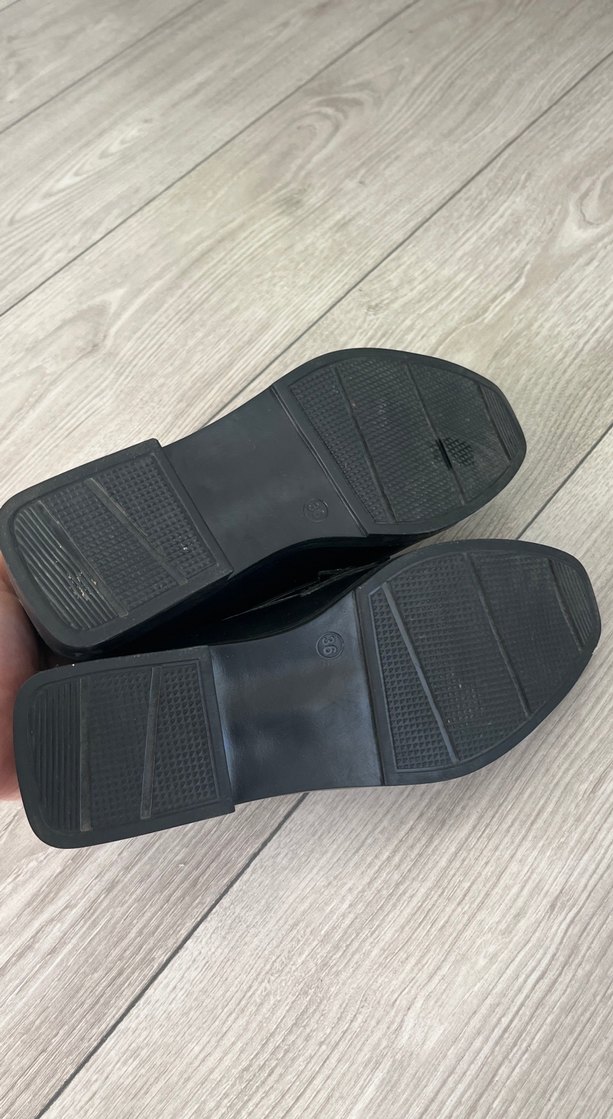 Kadın Siyah Tokalı Blok Topuklu Loafer - Görsel 5