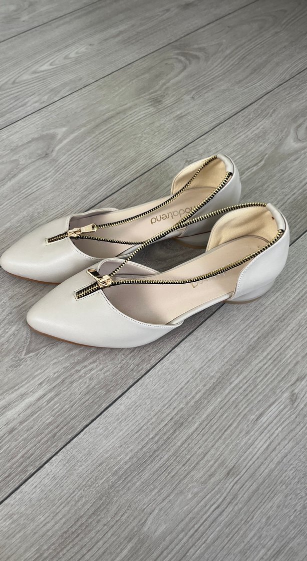 Bej Deri Stiletto Topuklu Kadın Ayakkabı - Görsel 2