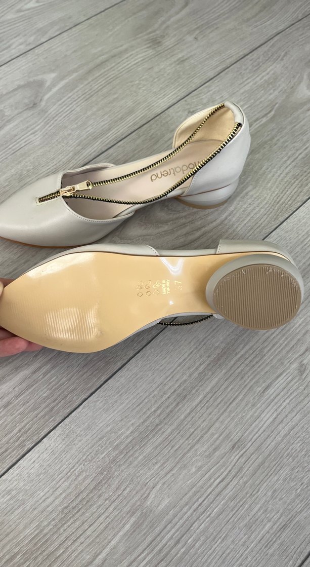 Bej Deri Stiletto Topuklu Kadın Ayakkabı - Görsel 4